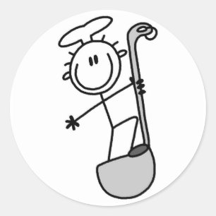 Sticker Rond Cuisinier Bonhomme Allumette avec Louche