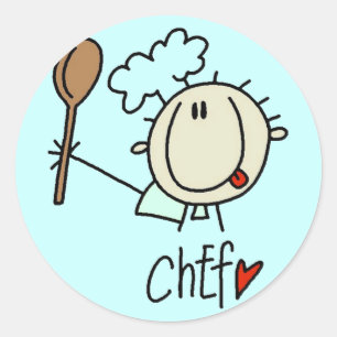 Sticker Rond Cuisinier masculin