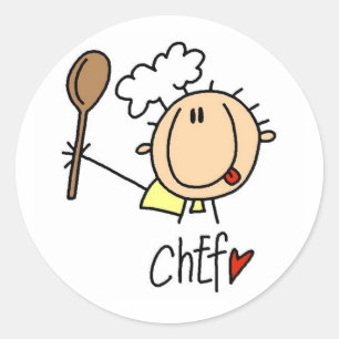 Sticker Rond Cuisinier masculin