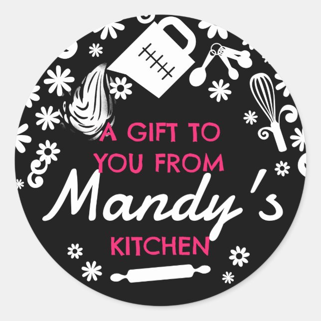 Sticker Rond Cuisinier pâtissier pâtissier pâtissier pâtissier (Devant)