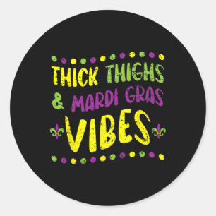 Sticker Rond Cuisse Épaisse Et Vibes Mardi Gras New Orleans Lou