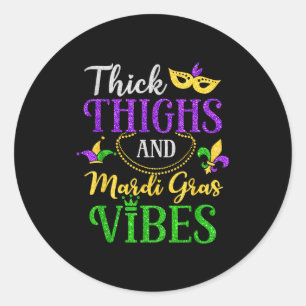 Sticker Rond Cuisses épaisses vibes mardi gras fleur de lis mar