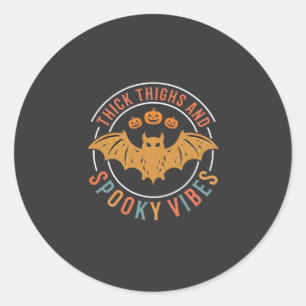 Sticker Rond Cuisses Épaisses Vibes Sombres Design Chauve-Souri
