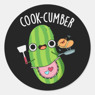 Sticker Rond Cuisson Concombre Funny Concombre Pun de Concombre