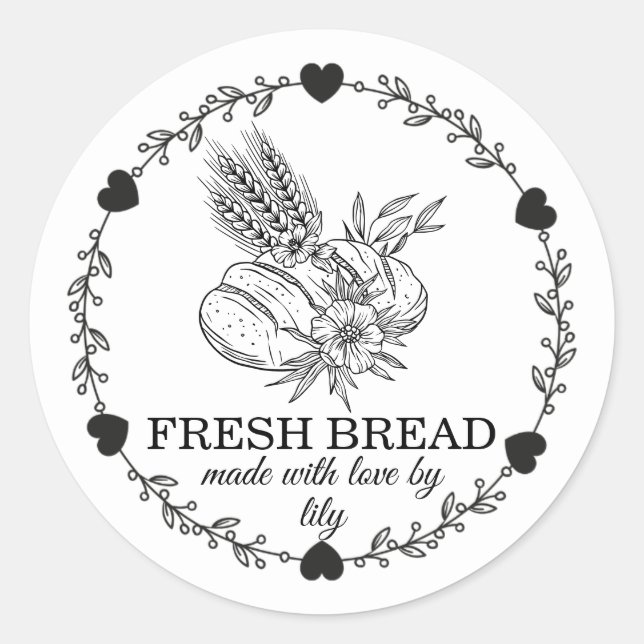 Sticker Rond Cuisson de pain au levain (Devant)