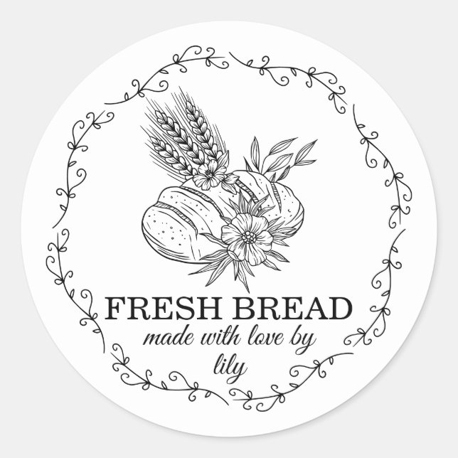 Sticker Rond Cuisson de pain au levain (Devant)