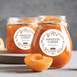 Sticker Rond Cuisson et Cuisine Ustensile de bois Texture de gr