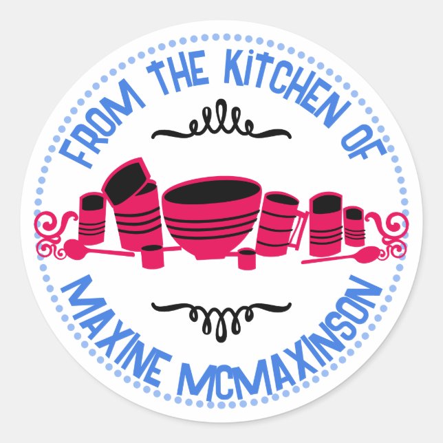 Sticker Rond cuisson mélange concasseurs de cuvette cuisine éti (Devant)