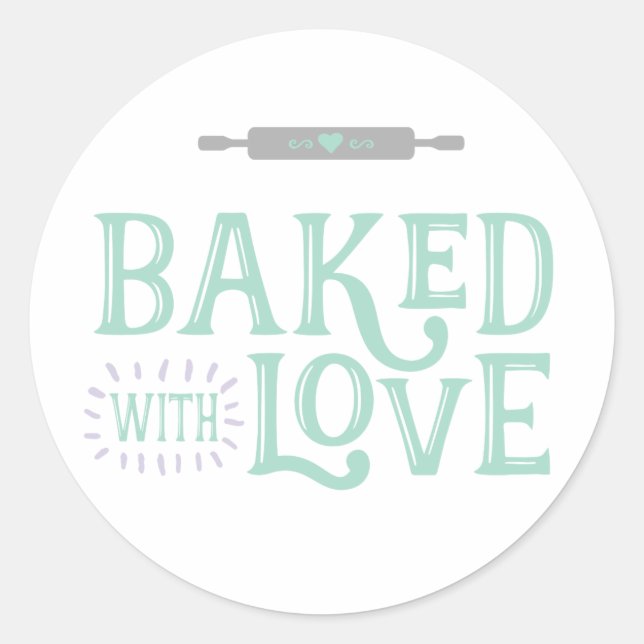 Sticker Rond Cuit Avec Amour (Devant)