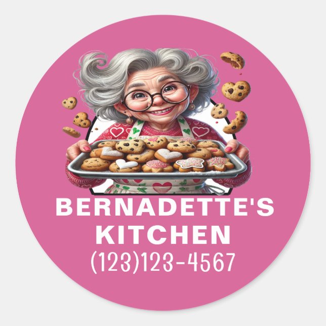 Sticker Rond Cuit avec amour (Devant)