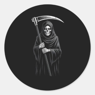 Sticker Rond Cuite Grave Reaper Éffrayant Grave Candy Digger Mo