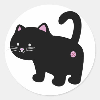 Sticker Rond cul de chat noir