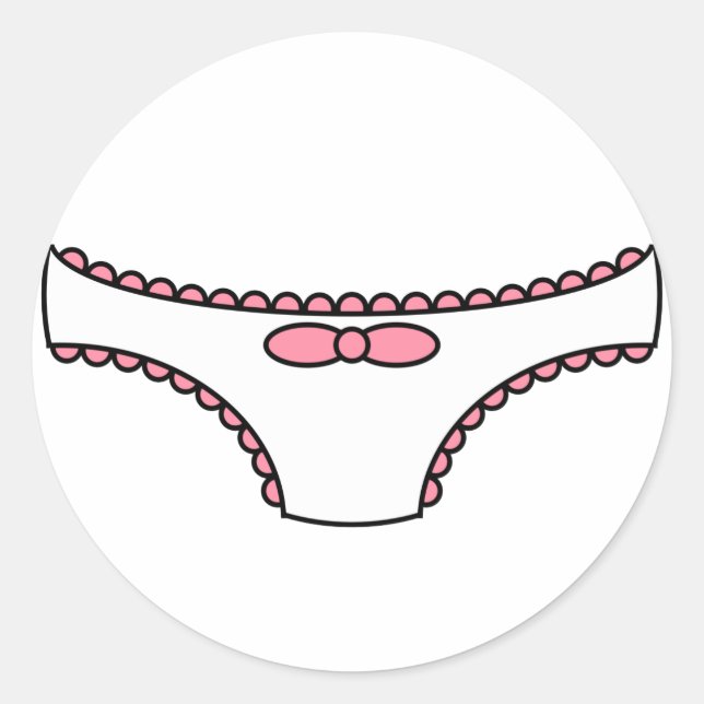 Sticker Rond Culotte de frilly rose (Devant)