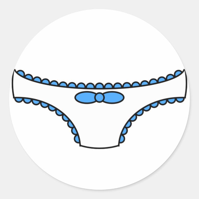 Sticker Rond Culottes froncées bleues (Devant)