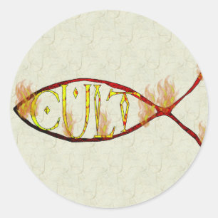 Sticker Rond Culte de poissons