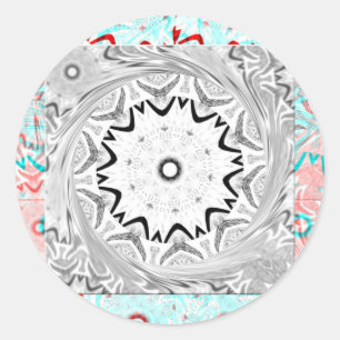 Sticker Rond Culture africaine vibrante : une fusion rose et cy