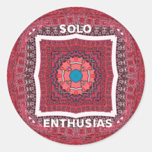 Sticker Rond Culture traditionnelle sindhi Ajrak Art Motif Impr