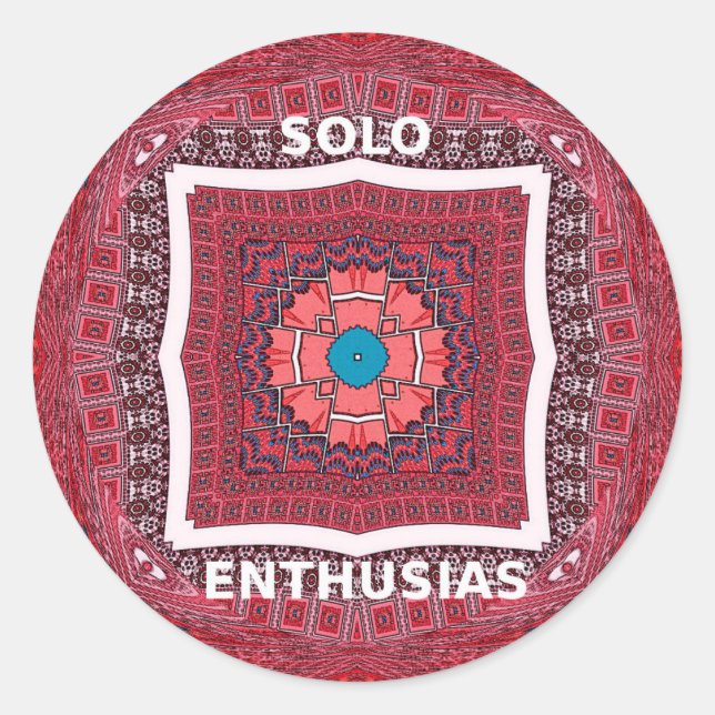 Sticker Rond Culture traditionnelle sindhi Ajrak Art Motif Impr (Devant)