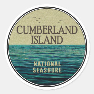 Sticker Rond Cumberland Island National Seashore Ocean Birds