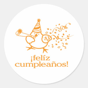 Sticker Rond cumpleaños de felíz de ¡ ! = joyeux anniversair