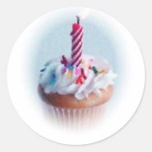 Sticker Rond Cupcake