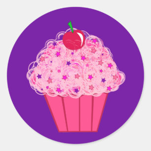 Sticker Rond Cupcake