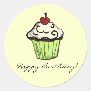 Sticker Rond cupcake