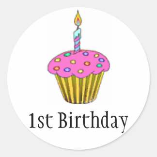 Sticker Rond Cupcake