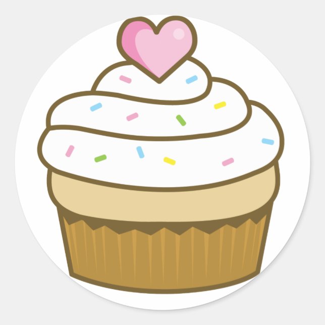 Sticker Rond cupcake à la vanille (Devant)