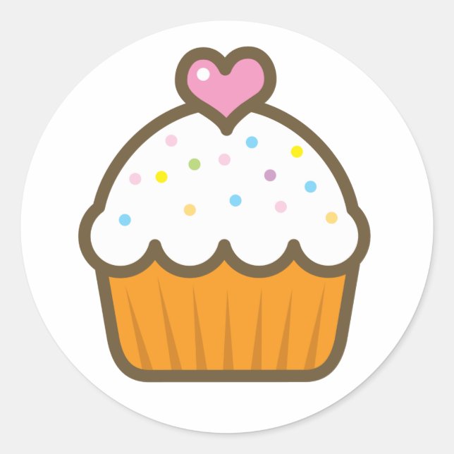 Sticker Rond cupcake à la vanille (Devant)