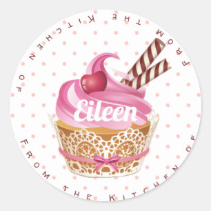 Sticker Rond Cupcake Baking stickers/étiquettes