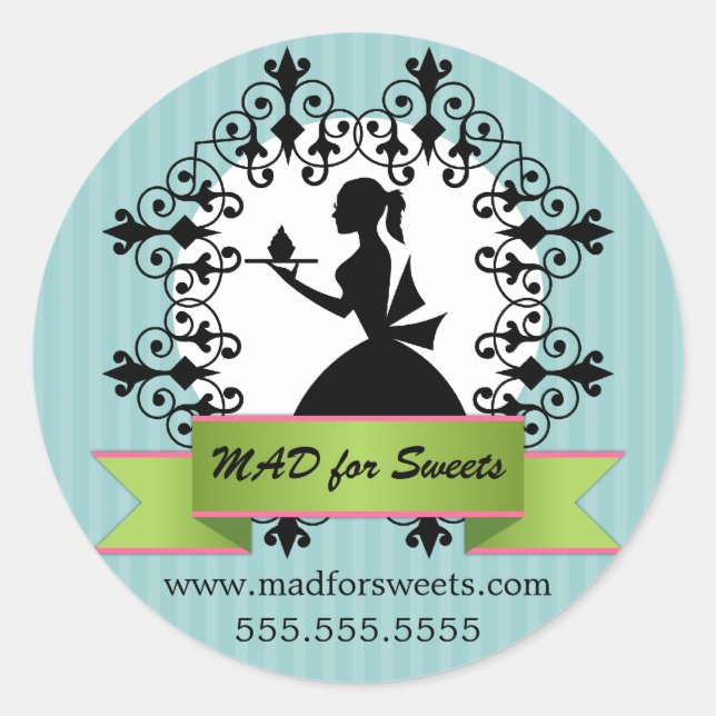 Sticker Rond Cupcake Boulangerie Couvercles (Devant)