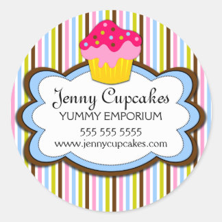Sticker Rond Cupcake coloré Boulangerie Couvercles