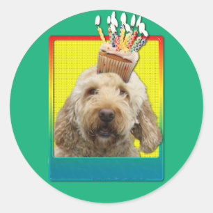 Sticker Rond Cupcake d'anniversaire - GoldenDoodle