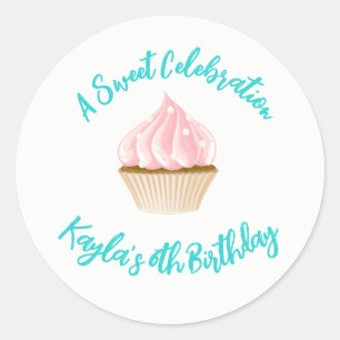 Sticker Rond Cupcake de fête douce