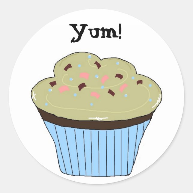 Sticker Rond Cupcake délicieux (Devant)