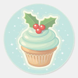 Sticker Rond Cupcake HollyDay