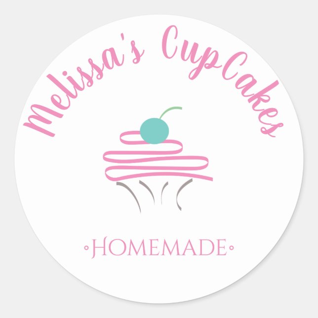 Sticker Rond CupCake Logo Whisk boulangerie maison (Devant)