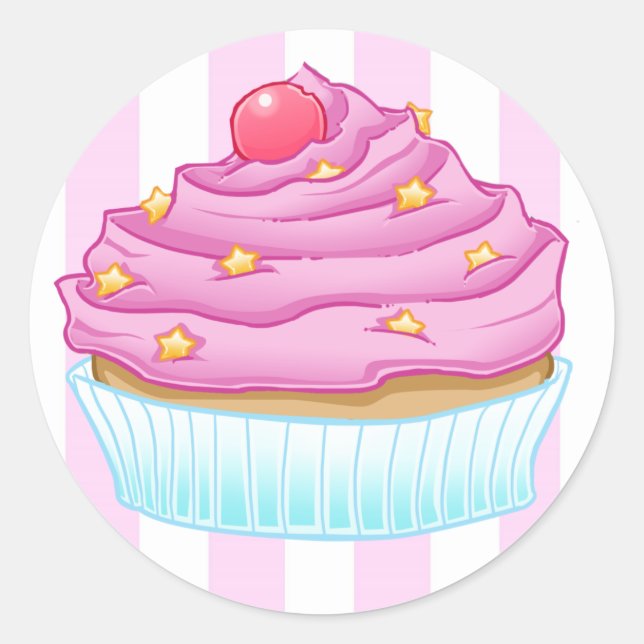Sticker Rond Cupcake Love (Devant)