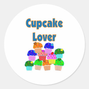 Sticker Rond "Cupcake Lover"—Mound d'adorables cupcakes