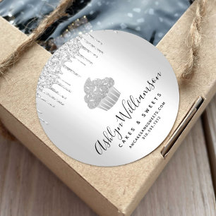 Sticker Rond Cupcake Pâtisserie Chef boulangerie Parties scinti