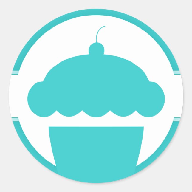 Sticker Rond cupcake rétro (Devant)