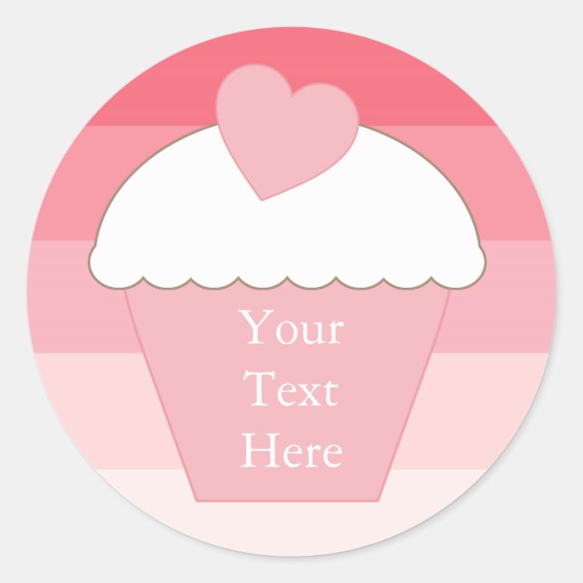 Sticker Rond Cupcake rose Ombre (Devant)