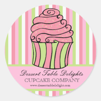 Sticker Rond Cupcake Stripes Site de publicité commerciale