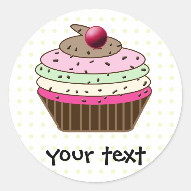Sticker Rond Cupcake sucré (Devant)