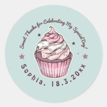 Cupcake Sweet Merci de fête d'anniversaire