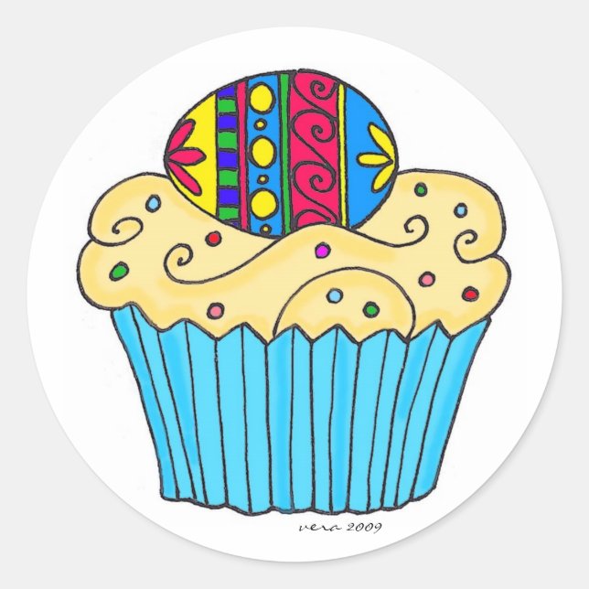 Sticker Rond Cupcake ukrainien par Vera Trembach (Devant)