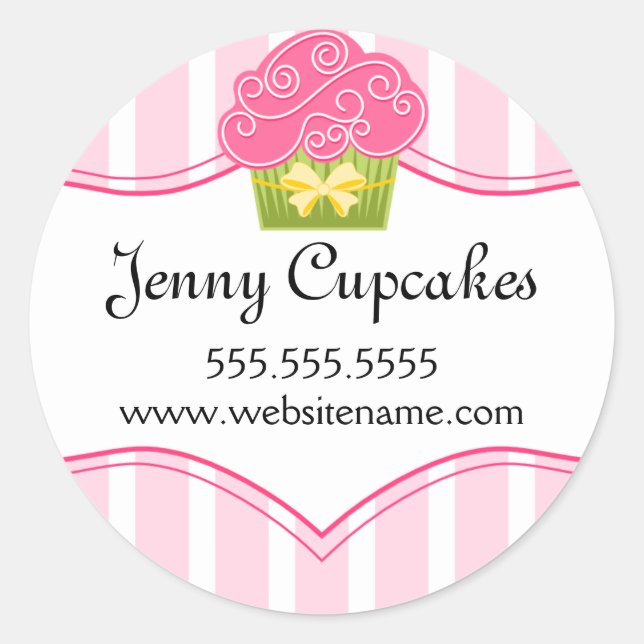 Sticker Rond Cupcake Whimsical Boulangerie Cachets (Devant)