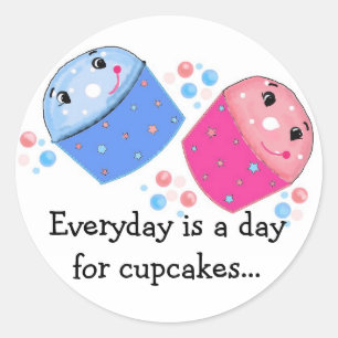 Sticker Rond Cupcakes
