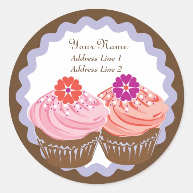 Sticker Rond Cupcakes (Devant)